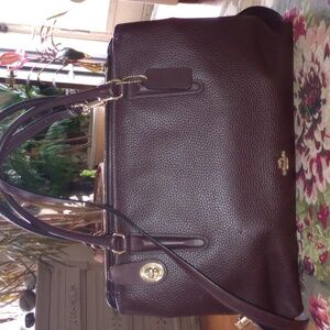 Coach Absolutely Stunning Deep Maroon Pebbled All Leather Authentic Coach Bag.